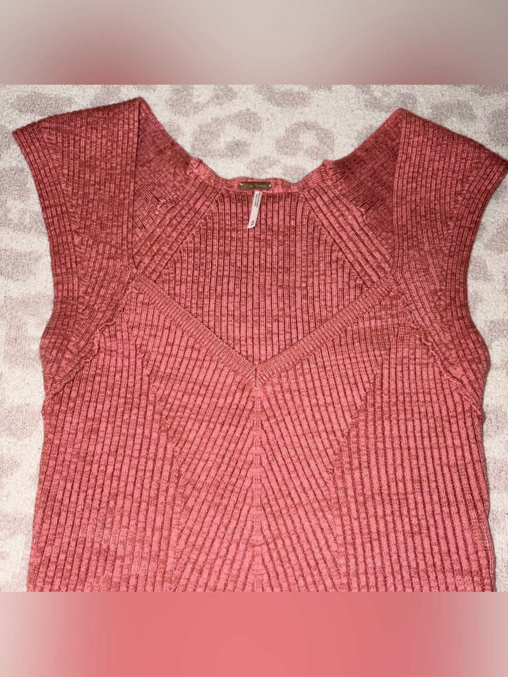 Free People Demi Sweater / Coral Spice Combo M clean girl preppy balletcore - Picture 3 of 6